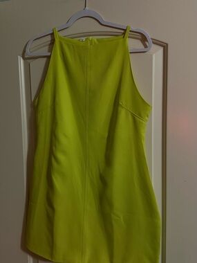 Women's Neon Yellow Halter Mini Dress